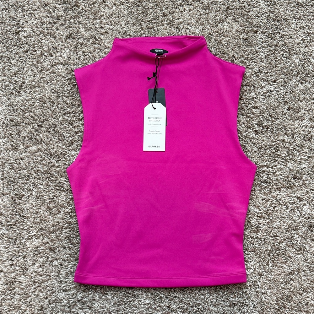 Express Body Contour High Compression Mock Neck Tank